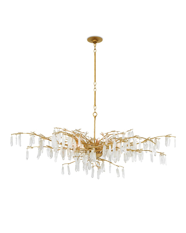 Forest Dawn Chandelier In Washed Lucerne Gold & Natural