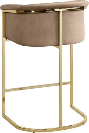 David Stool In Beige Velvet