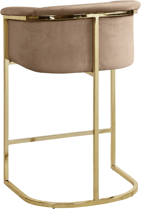 David Stool In Beige Velvet