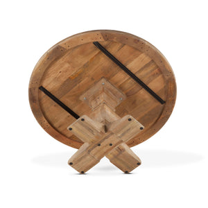 San Rafael 54-Inch Round Mango Wood Dining Table in Antique Oak Finish