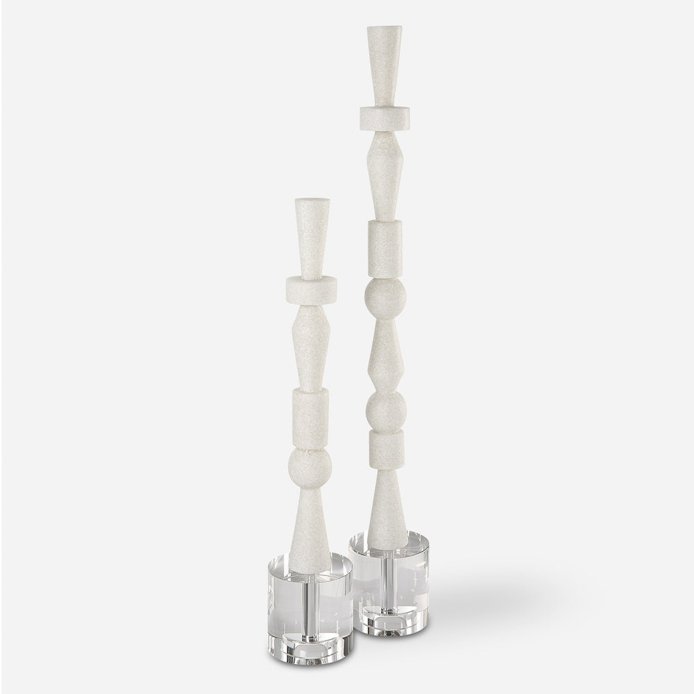 Norte White Stone Sculptures, Set/2
