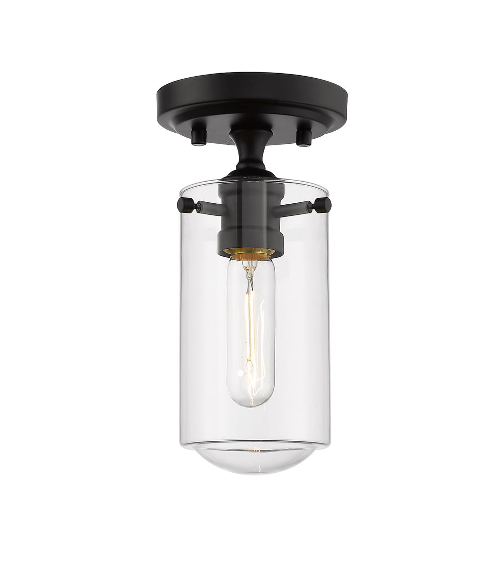 Delaney 1 Light Flush Mount in Matte Black Finish