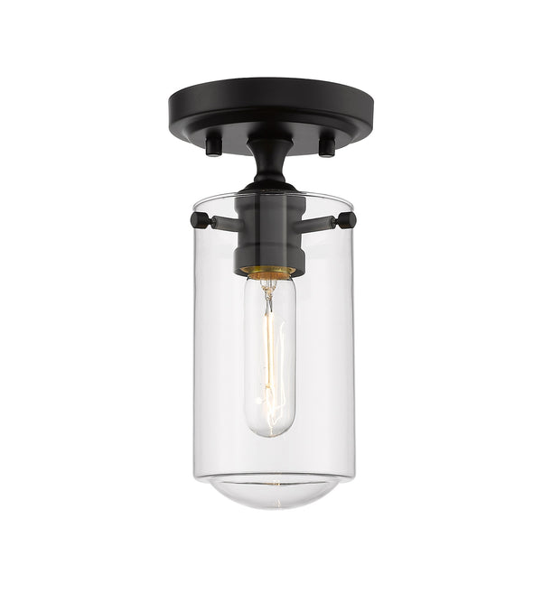 Delaney 1 Light Flush Mount in Matte Black Finish