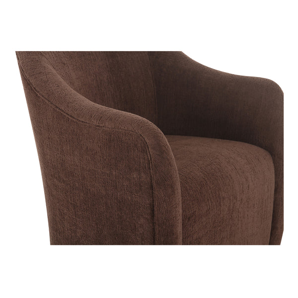 Moe's Drava Rolling Dining Chair Dark Brown
