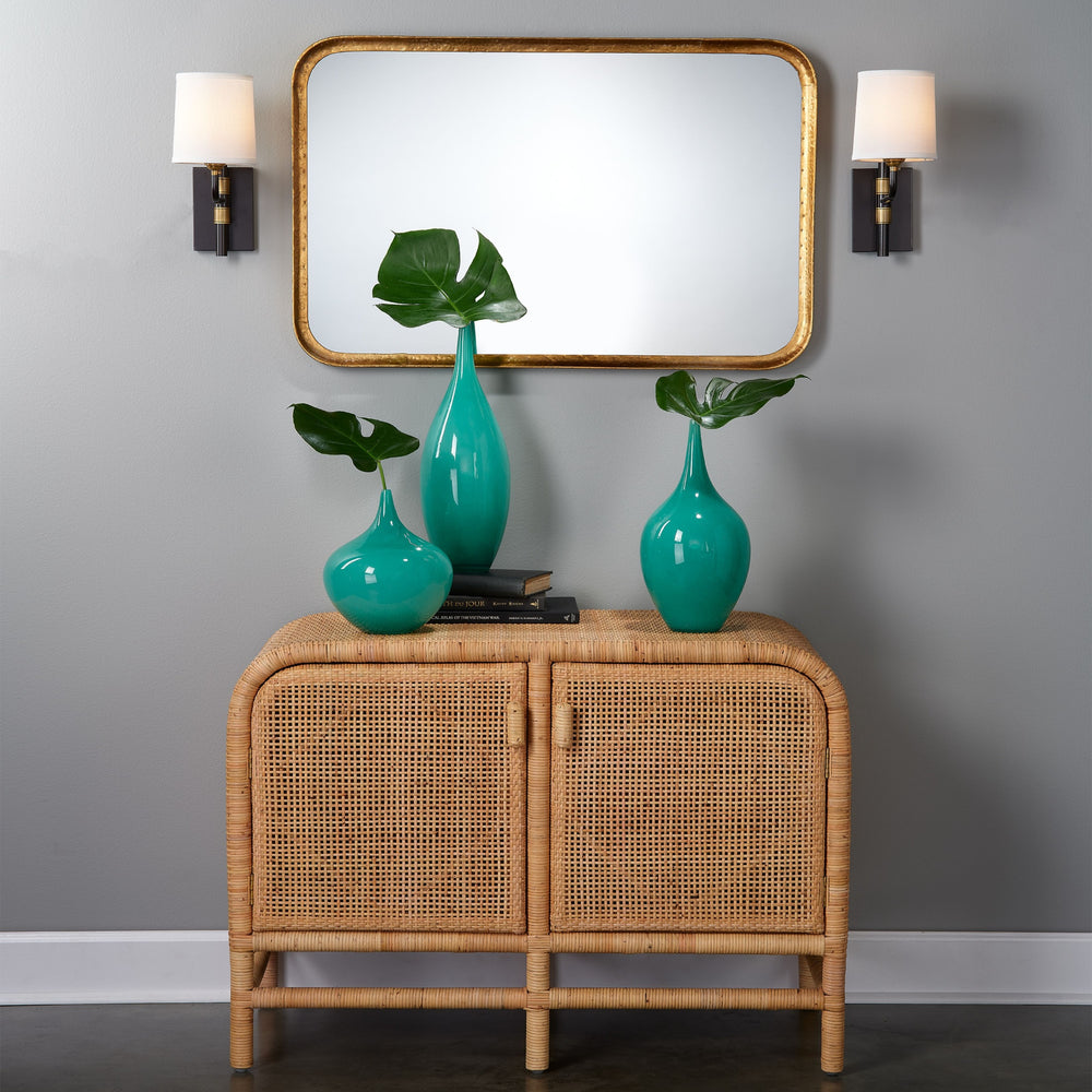 Principle Iron Rectangle Wall Mirror, Gold