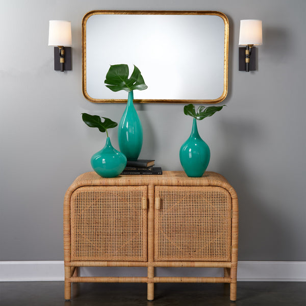 Principle Iron Rectangle Wall Mirror, Gold