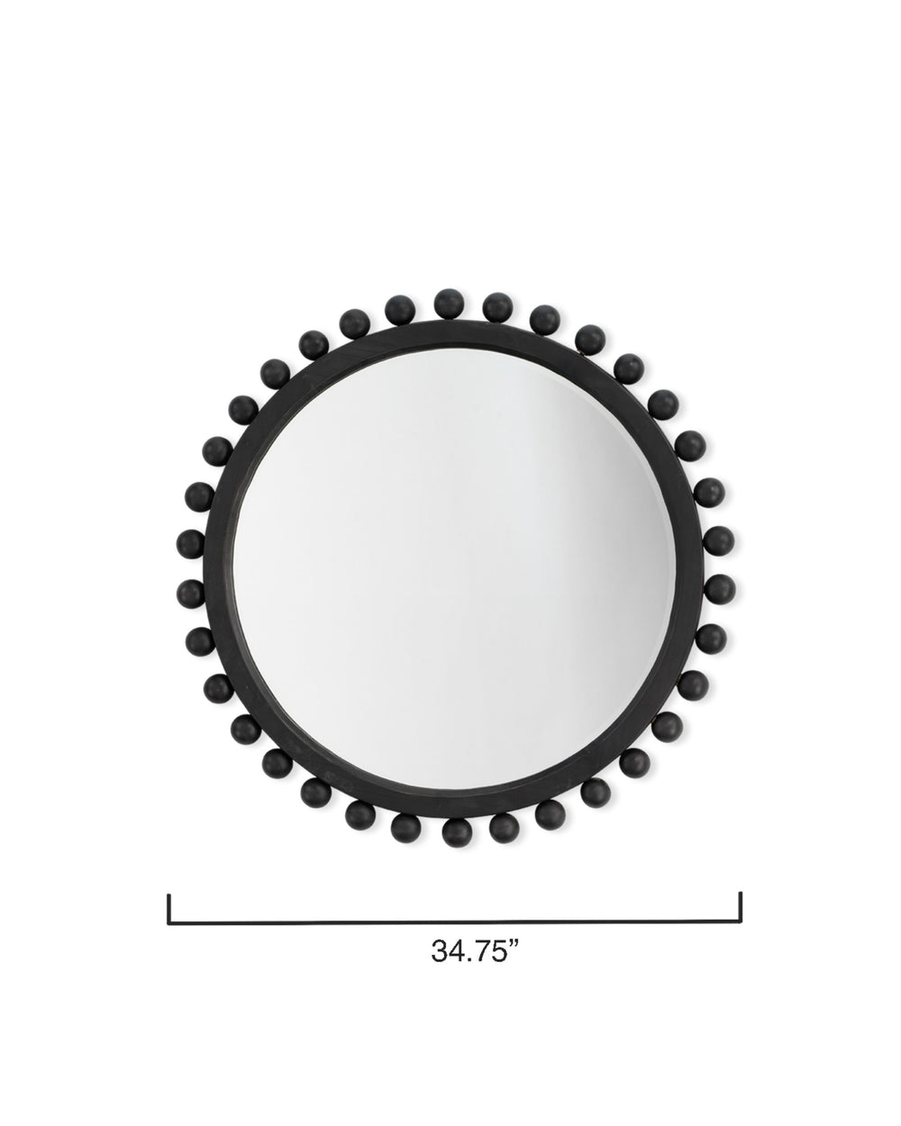 Brighton Round Wood Mirror, Charcoal