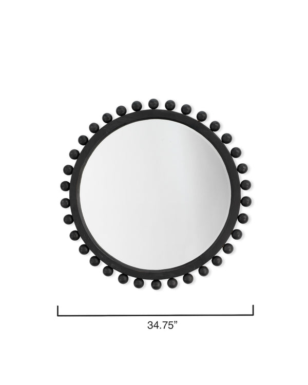 Brighton Round Wood Mirror, Charcoal