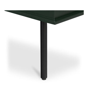 Reagan 3-Drawer Nightstand in Deep Green with Metal Handles