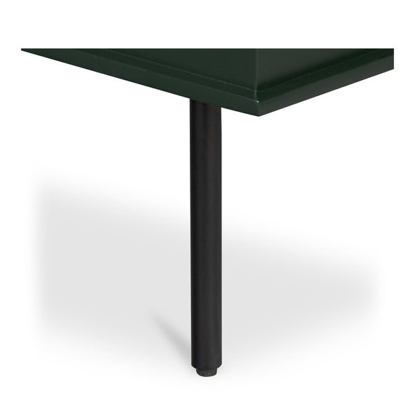 Reagan 3-Drawer Nightstand in Deep Green with Metal Handles