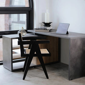 Jeanneret Cane Arm Chair - Black