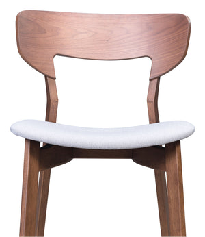 Russell Dining Chair (Set of 2) Walnut & Light Gray