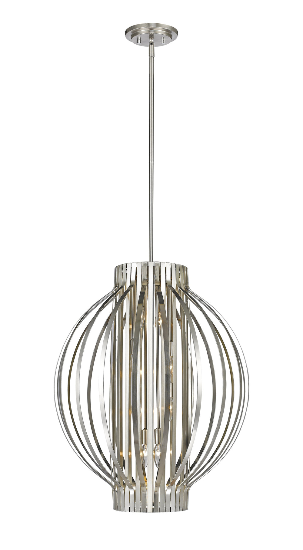 Moundou 8 Light Pendant in Brushed Nickel Finish