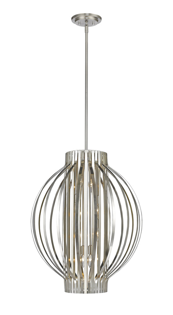 Moundou 8 Light Pendant in Brushed Nickel Finish