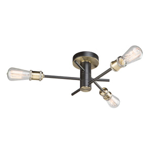 Tribeca AC10783BK Flush Mount in Matte Black & Satin Brass