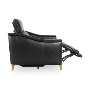Cullman Leather Power Recliner with Ash Wood Accents