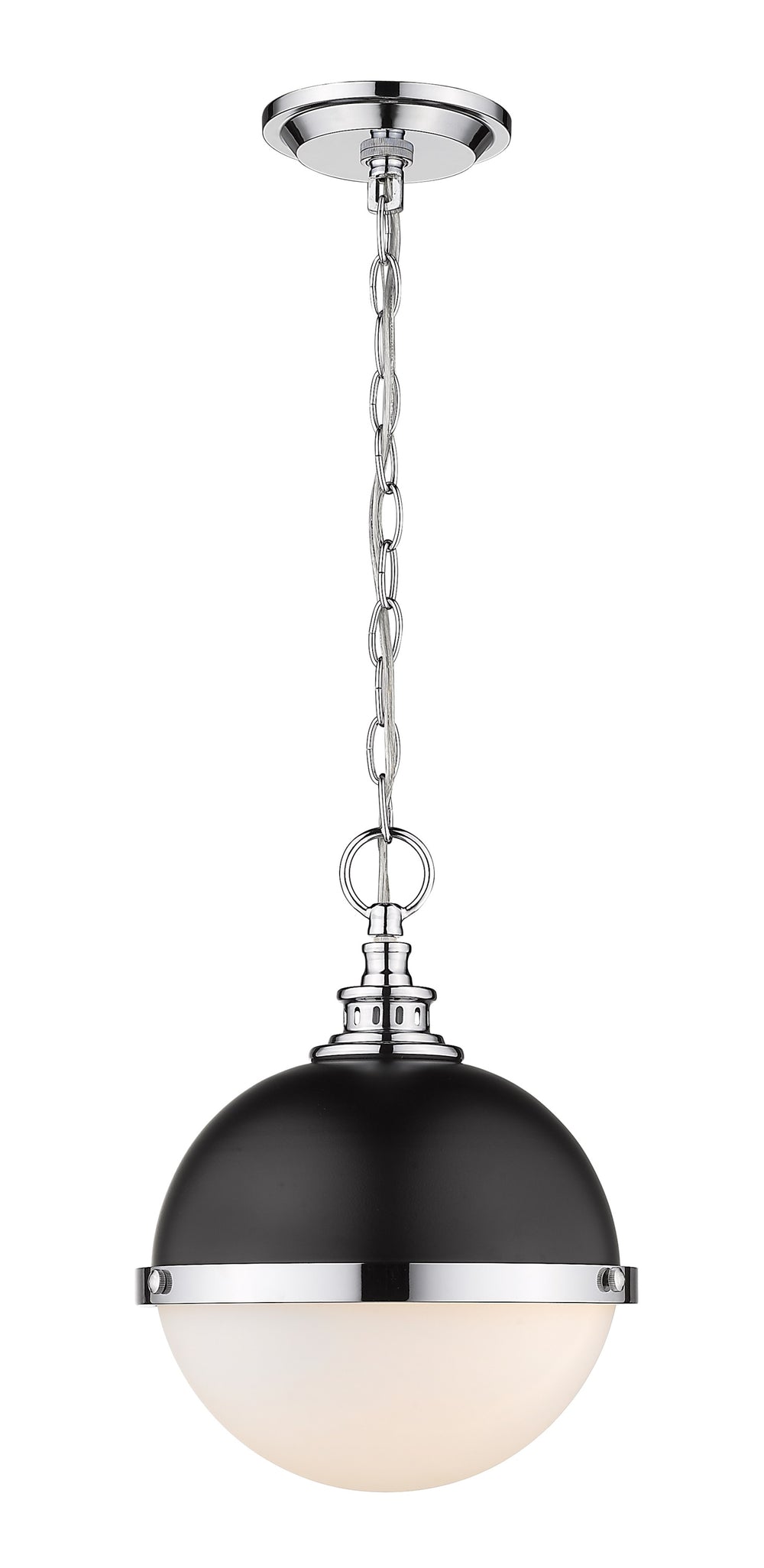 Peyton 2 Light Mini Pendant in Matte Black + Chrome Finish