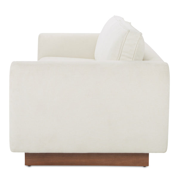 Moe's Vernon Sofa with Wooden Base in White