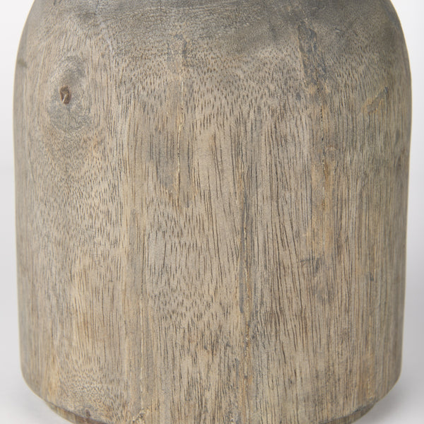 Knox Short Gray-Wash Wood Decorative Object
