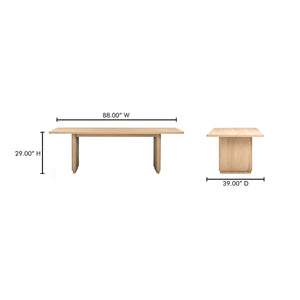 Moe's Round Off Small Dining Table in Natural Oak