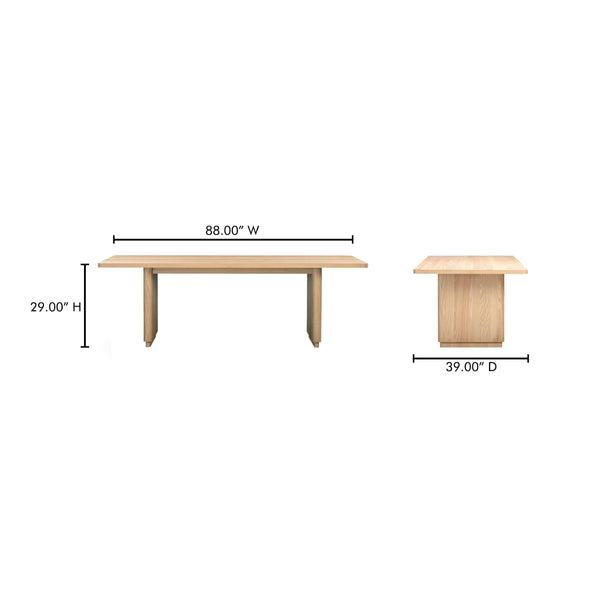 Moe's Round Off Small Dining Table in Natural Oak