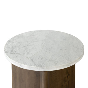 Toli End Table - Italian White Marble