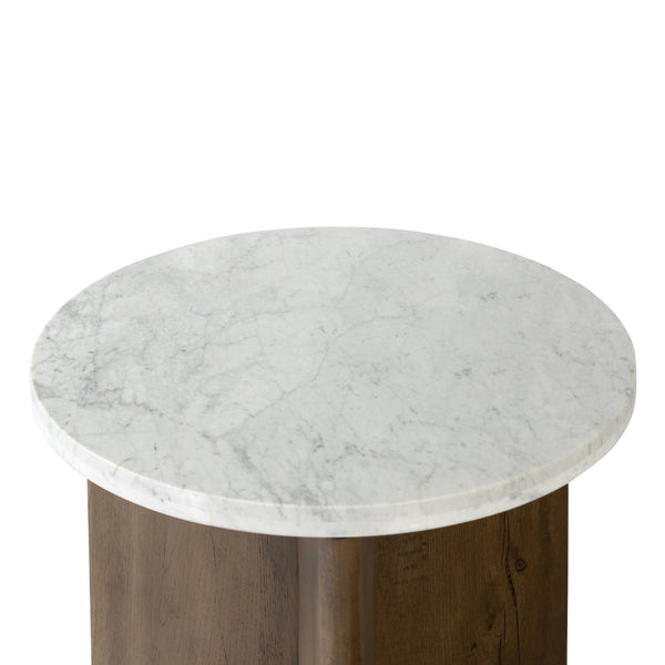 Toli End Table - Italian White Marble
