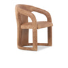 Archie Leather Dining Chair - Maple Brown with Solid Wood Frame