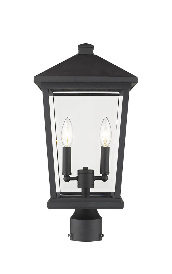 Beacon 2 Light Outdoor Post Mount Fixture in Black Finish