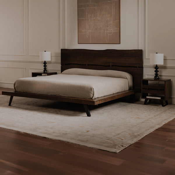 Moe's Madagascar King Platform Bed in Dark Brown