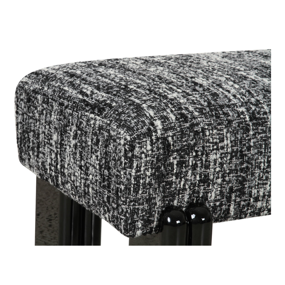 Moe's Priya Bench in Black with Textured Upholstery
