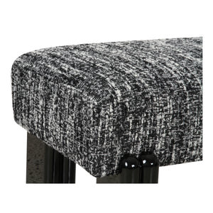Moe's Priya Bench in Black with Textured Upholstery