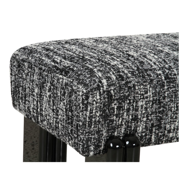 Moe's Priya Bench in Black with Textured Upholstery