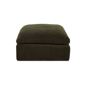Moe's Cates Ottoman in Dark Green