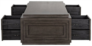 Mentor Pale Mahogany and Veneer Desk with Brass Pulls