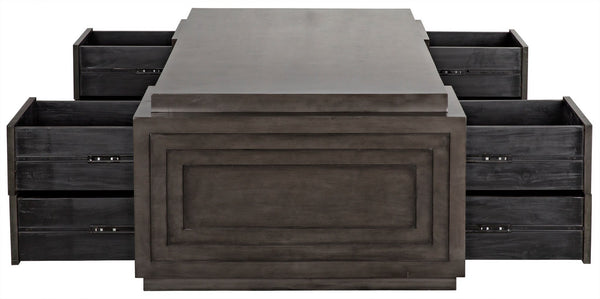 Mentor Pale Mahogany and Veneer Desk with Brass Pulls
