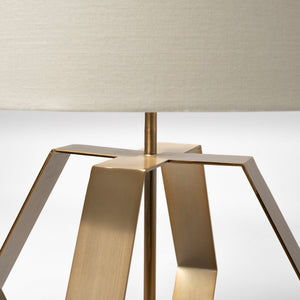 Edwards (26"H) Gold Metal Base w/ Cream Fabric Shade Table Lamp