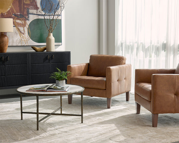 KARMELO ARMCHAIR - COGNAC LEATHER