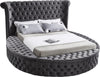 Lorena Queen Bed In Grey Velvet