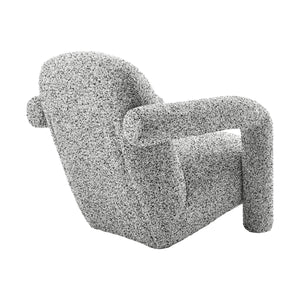 Maverick Boucle Accent Arm Chair, Speckled White 