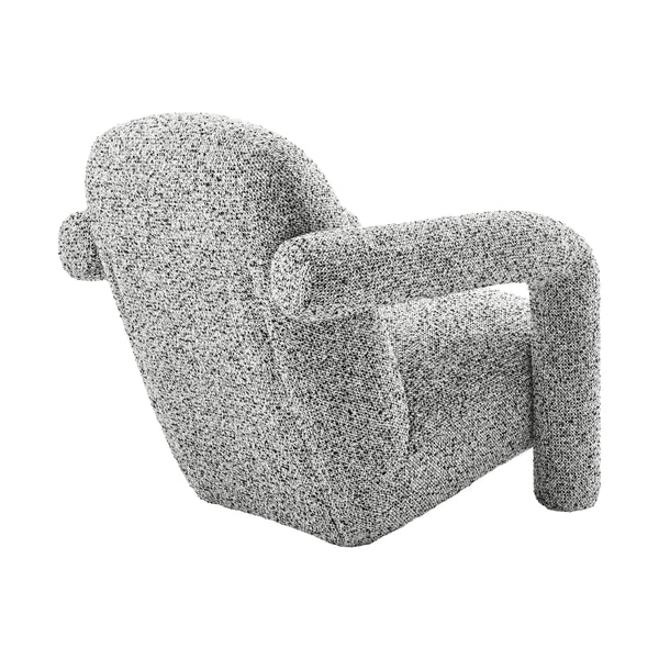 Maverick Boucle Accent Arm Chair, Speckled White 