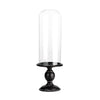 Glass Dome W/Tray Large Black Finish