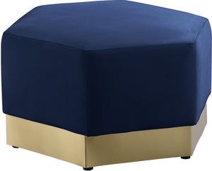 Dianna Ottoman In Navy Velvet