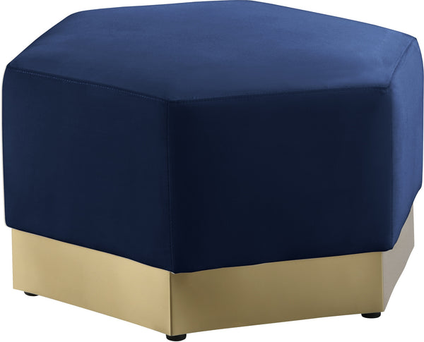 Dianna Ottoman In Navy Velvet