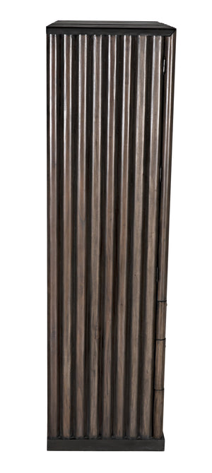 Amunet Mahogany Hutch in Pale Finish with Light Brown Trim and Brass Pulls