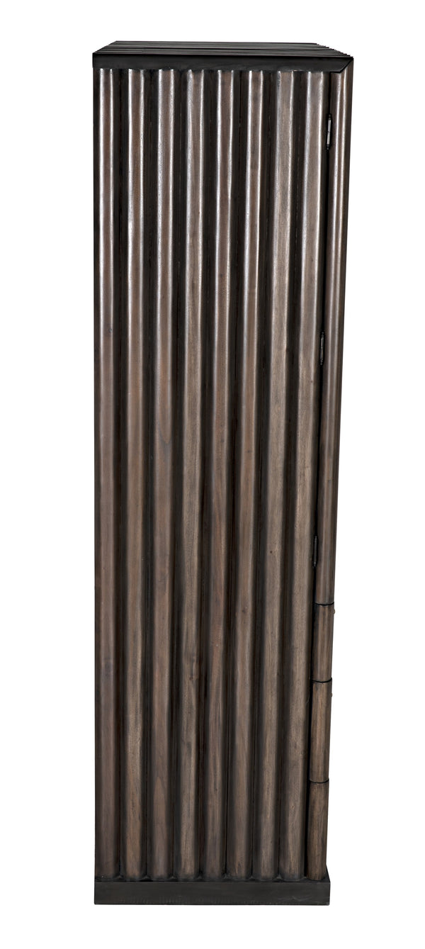 Amunet Mahogany Hutch in Pale Finish with Light Brown Trim and Brass Pulls