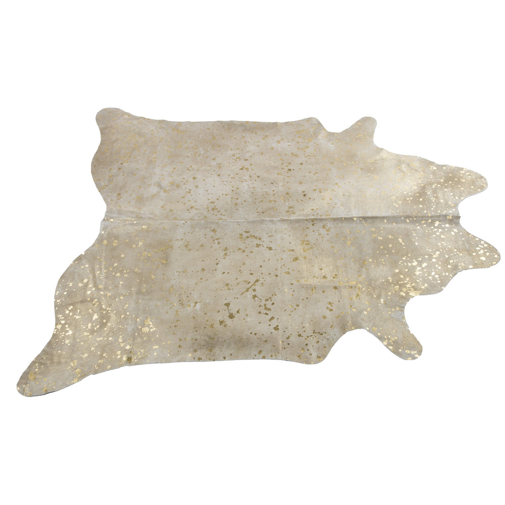 Cowhide - Metallic gold splash on off white