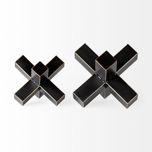 Abel (Small) 8L x 7W Black Metal Jack W/ Gold Accents