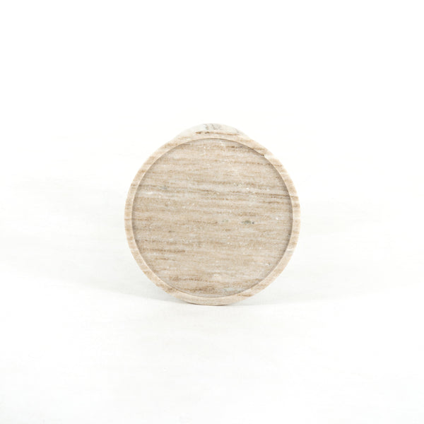 Viola Accent Table-Antique White Marble
