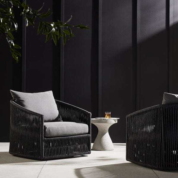 Porto Outdoor Swivel Chair - Venao Charcoal